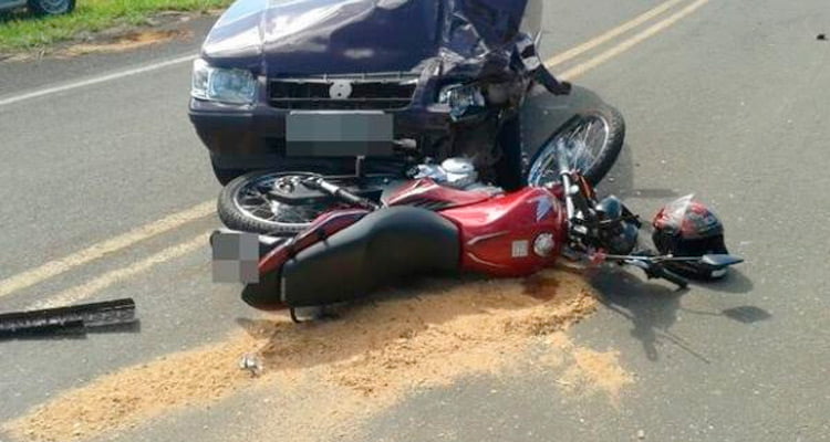 Colisão entre carro e moto deixa uma vítima em Tabira