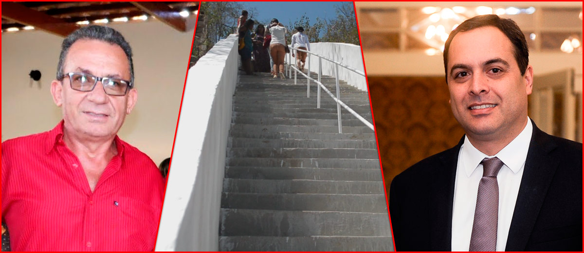 Governador Paulo Câmara vem a Solidão para inaugura junto a Djalma Alves a escadaria de acesso ao Cristo Ressuscitado – Foto: Reprodução/ S1 Notícias