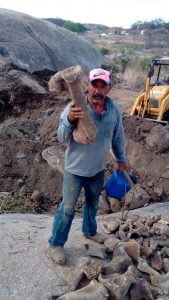 Suposto fóssil pré-histórico encontrado em Itapetim - Foto: Douglas Nunes