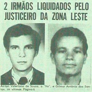 A primeira menção de Chico Pé de Pato no "Notícias Populares", em 15 agosto de 1985, dava conta do assassinato de dois irmãos – Foto: Folhapress