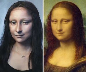 He Yuhong foi desafiada a transformar-se na Mona Lisa