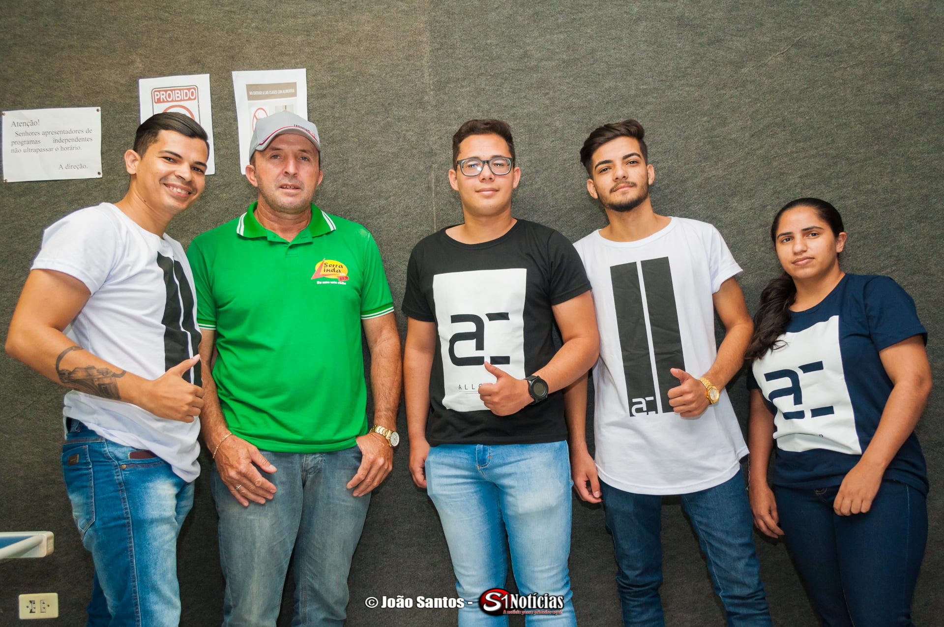 Fotógrafo João Santos, Locutor Girleno Veras, Donos da ALLCER Alam Rocha, Júlio Cezar, e Redatora do Site Dena Santos – Foto: João Santos/ S1 Notícias