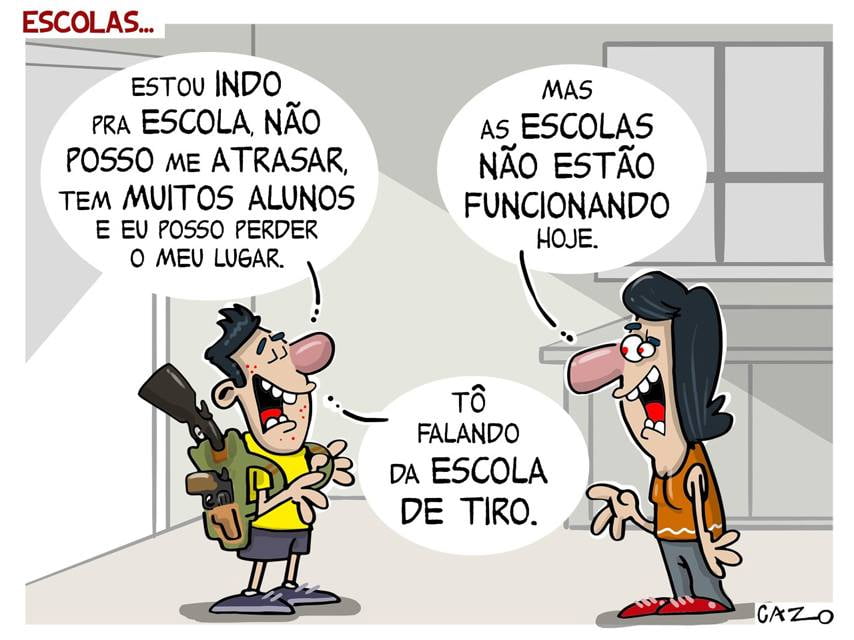 Charge do dia – Escolas - Cazo