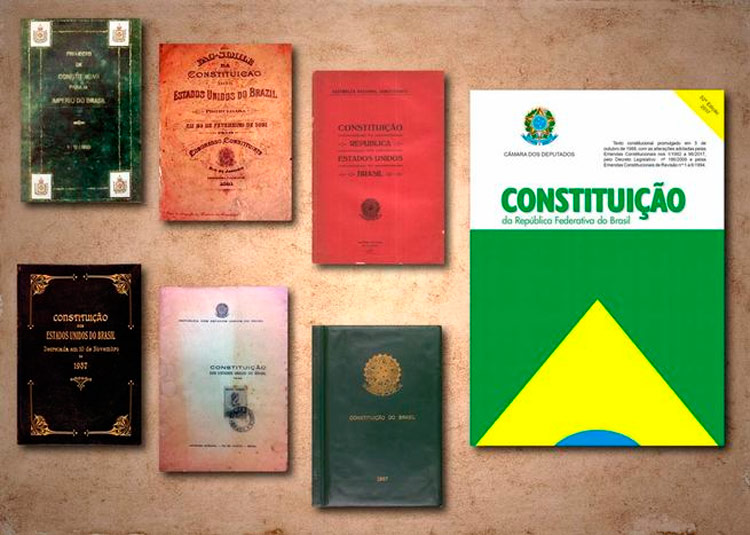 Capas das sete constituições brasileiras – Foto/Reprodução 
