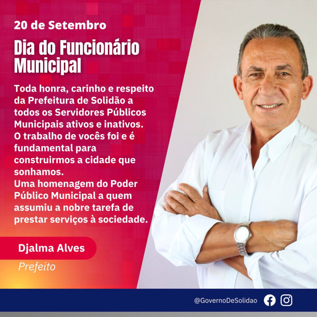 Dia do Servirdor Municipal - Mensagem do Prefeito Djalma Alves