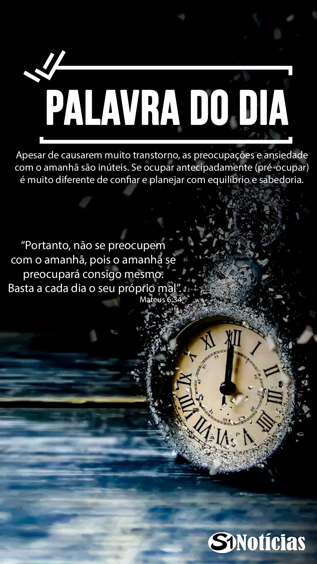 Palavra do Dia – Não se preocupe com o amanhã!