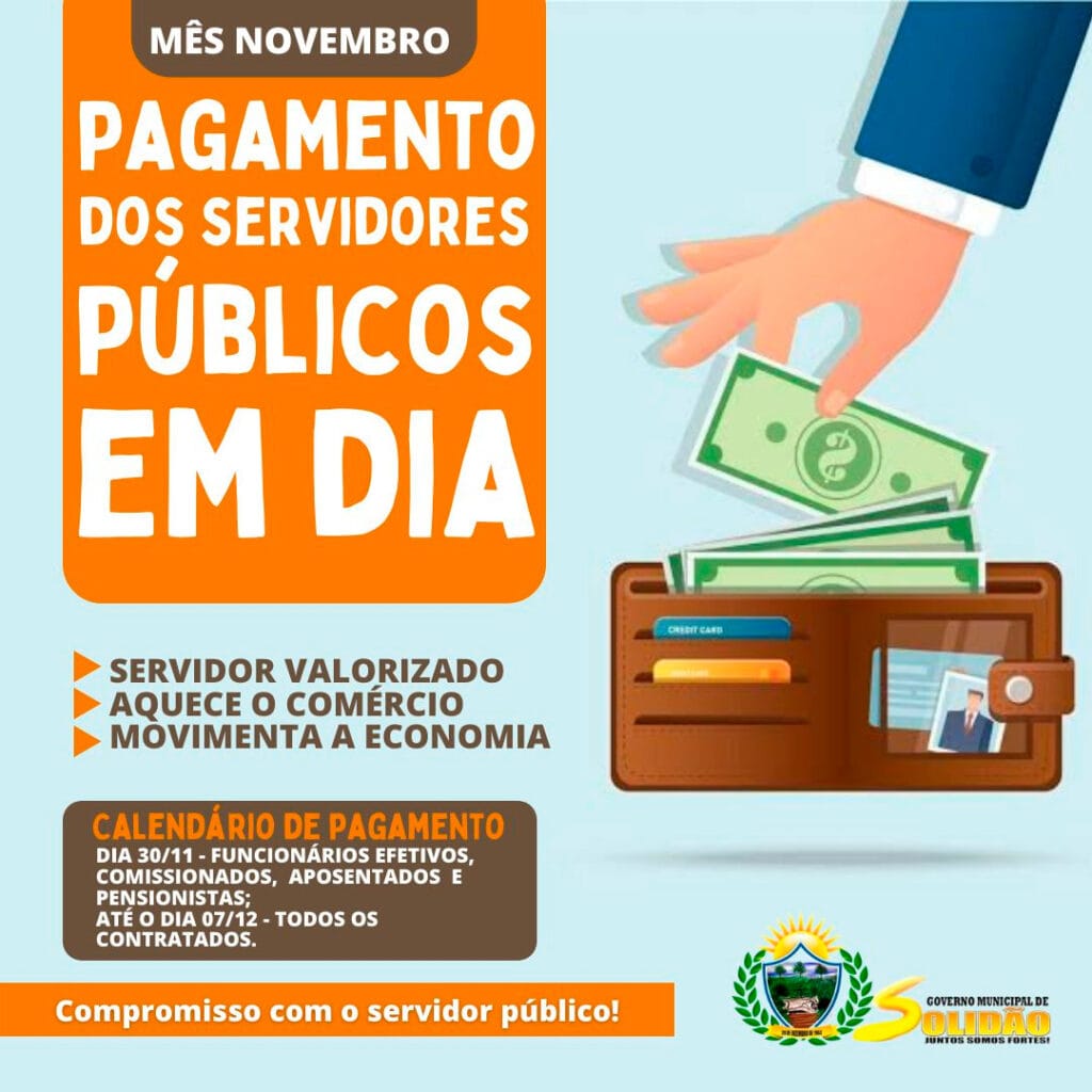 Prefeitura de Solidão confirma pagamento de novembro 2021