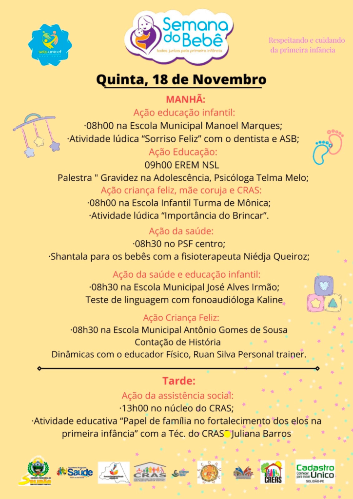 Semana do Bebê inicia nesta terça (16), em Solidão