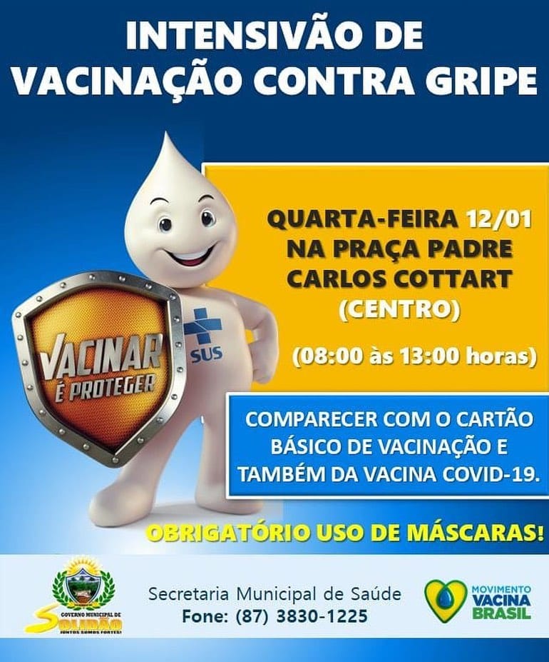Campanha intensivão de vacinação contra a gripe começa em Solidão
