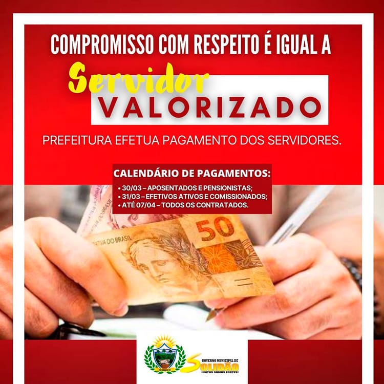 Prefeitura de Solidão confirma pagamento de março de 2022