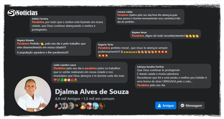 Solidanenses parabenizam Djalma Alves pelo dia do Prefeito