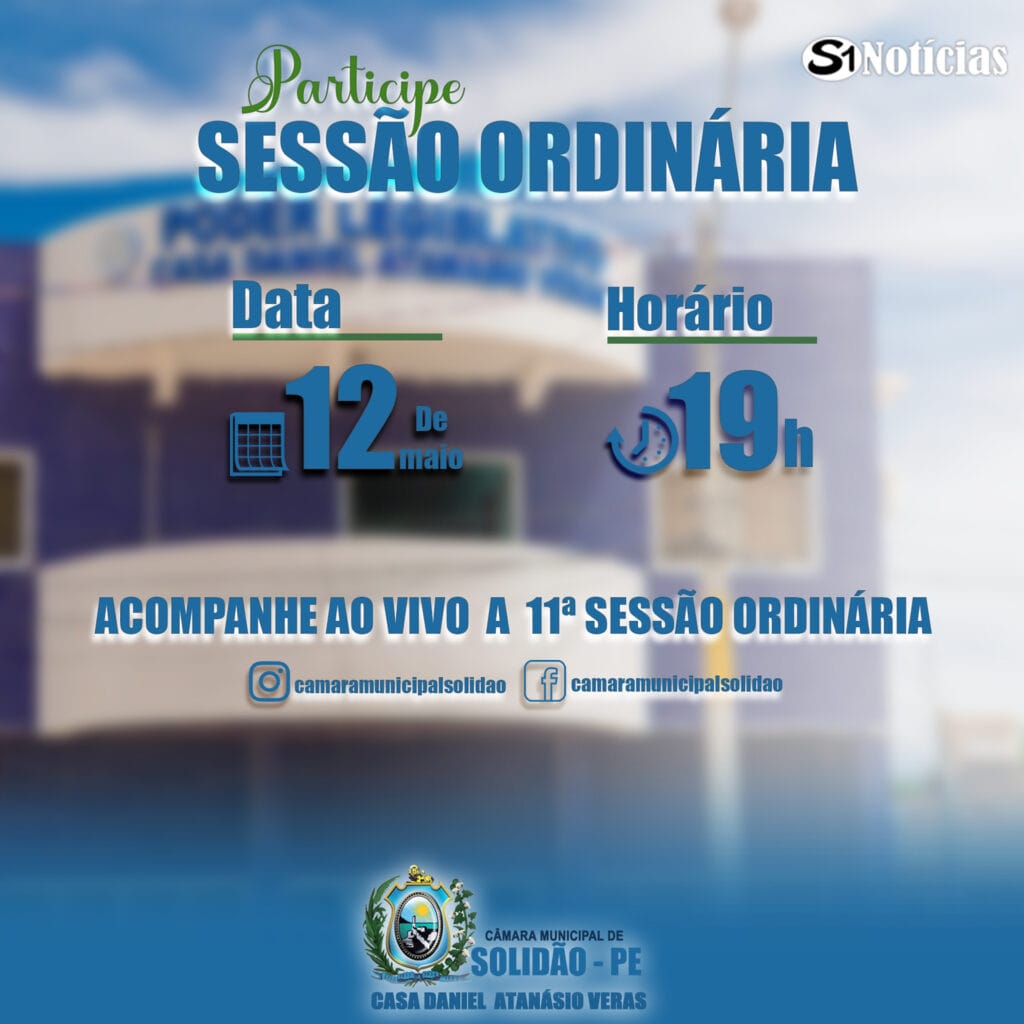 11ª Sessão Ordinária da Câmara Municipal de Vereadores de Solidão 
