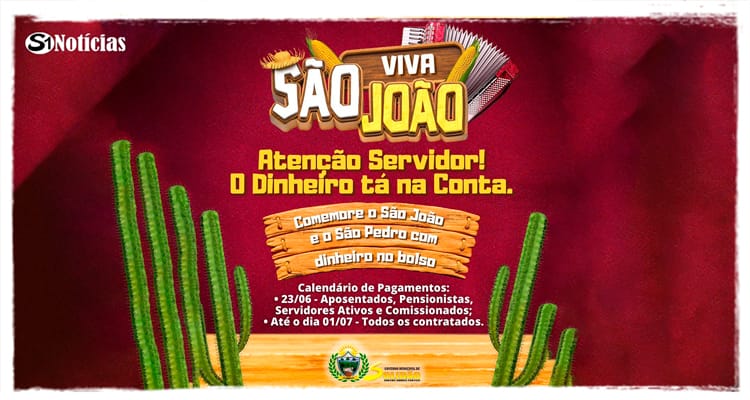 Prefeitura de Solidão inicia pagamento da folha de junho nesta quinta (23)