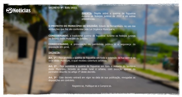 Prefeitura decreta proibição do acendimento de fogueiras em toda a extensão da avenida central