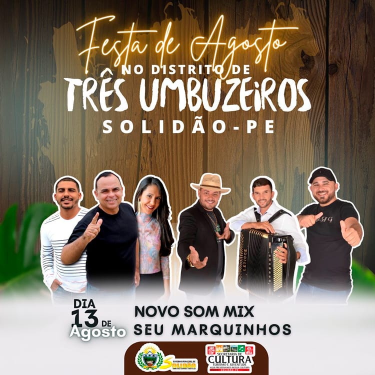 Divulgada programação da festa do Distrito de Três Umbuzeiros de Solidão