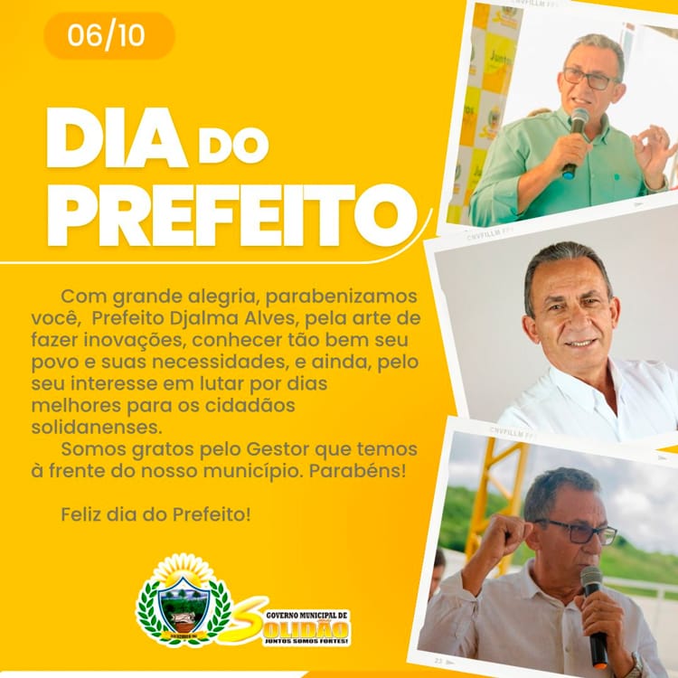 Dia do Prefeito: governo de Solidão homenageia Prefeito Djalma Alves