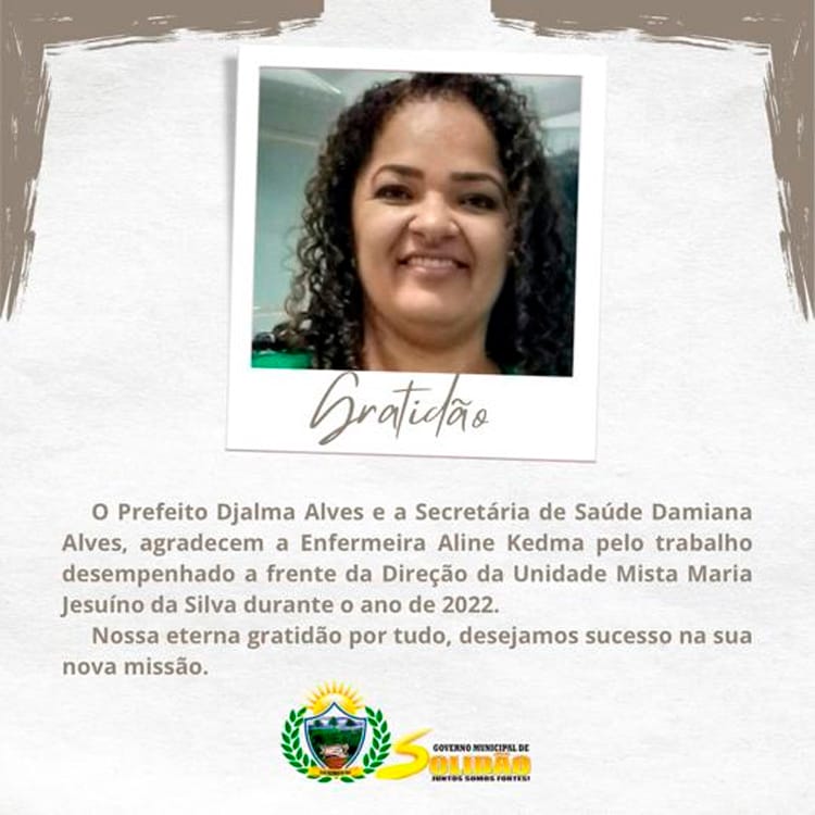 Secretaria de Saúde de Solidão nomeia nova diretora da Unidade Mista Maria Jesuíno