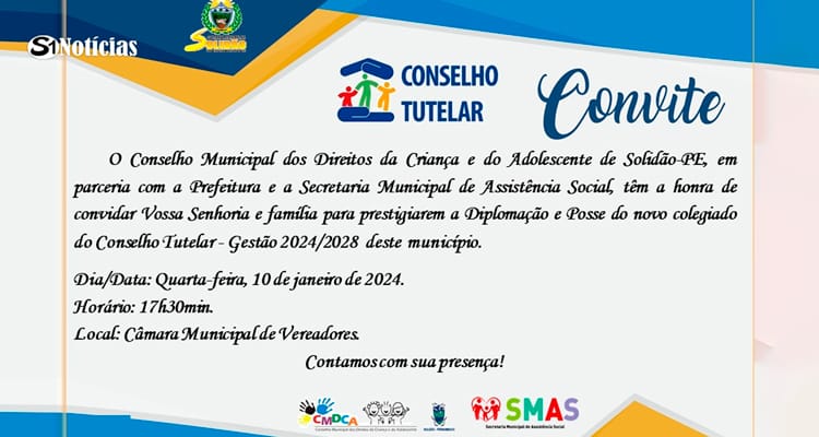 Diplomação e Posse do Novo Conselho Tutelar de Solidão-PE: Acontece Nesta Quarta-feira