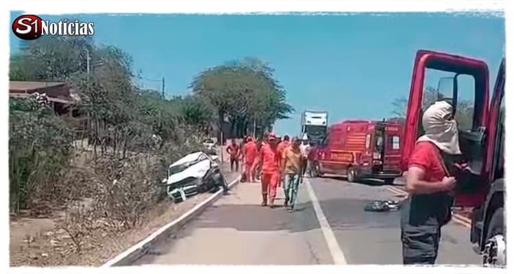 Homem morre e outro fica ferido após acidente envolvendo carro e moto em Serra Talhada