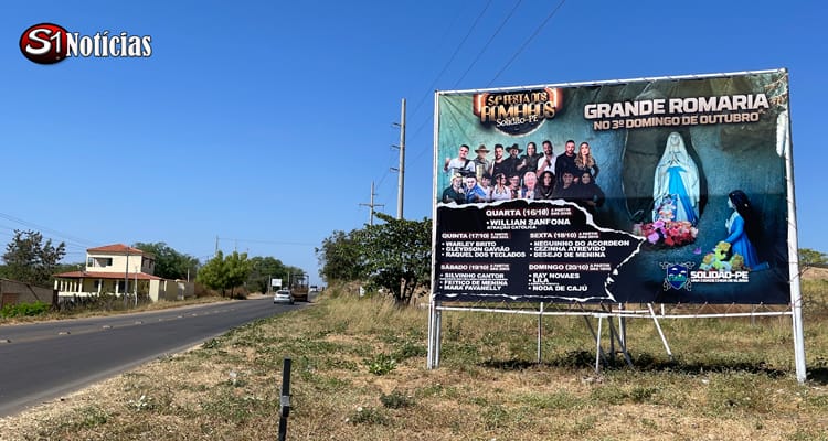 Solidão se prepara para a 54ª Festa dos Romeiros com programação exibida em outdoor