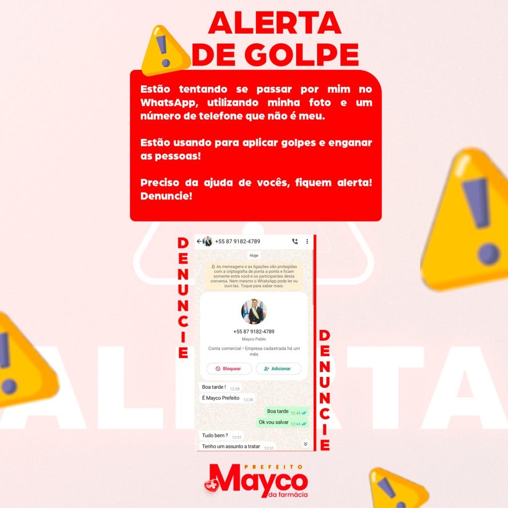 Alerta: Estão se passando pelo prefeito de Solidão no WhatsApp