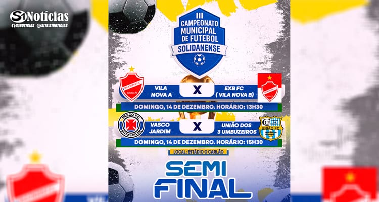 Semifinais do Campeonato Solidanense agitam o Estádio O Carlão
