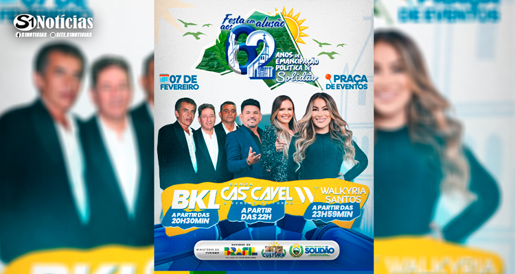 Solidão realiza, em 7 de fevereiro, a festa em alusão aos 62 anos de Emancipação Política.