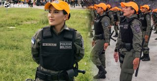 jovem de solidão polícia militar