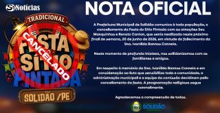 Festa do Sítio Pintada cancelada após falecimento em Solidão