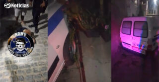 Imagens da ROMU mostram ocorrência com ambulância que colidiu contra residência em Solidão, Pernambuco.